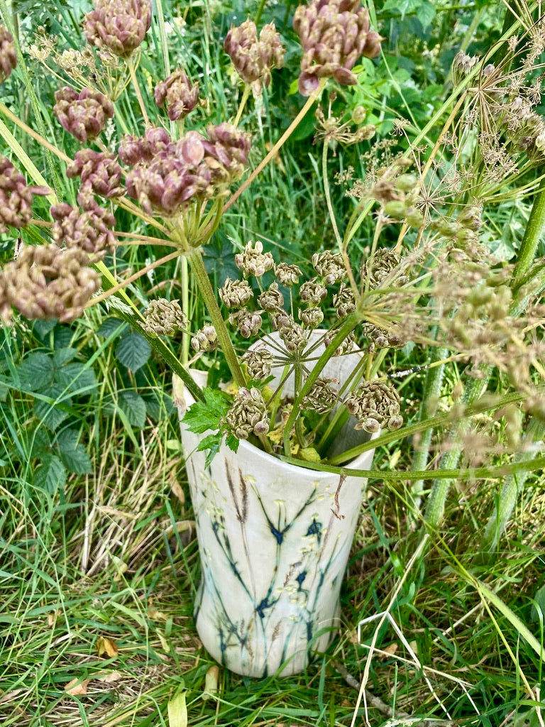 Large Ceramic leaf vase - personalised, made to order