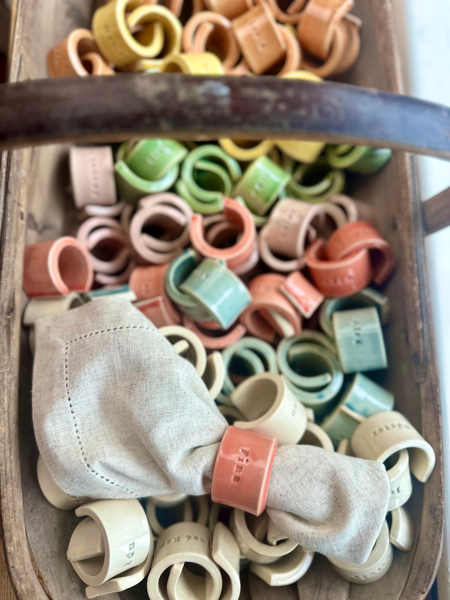 Ceramic Personalised Napkin Ring Wedding Place Setting & Wedding favour