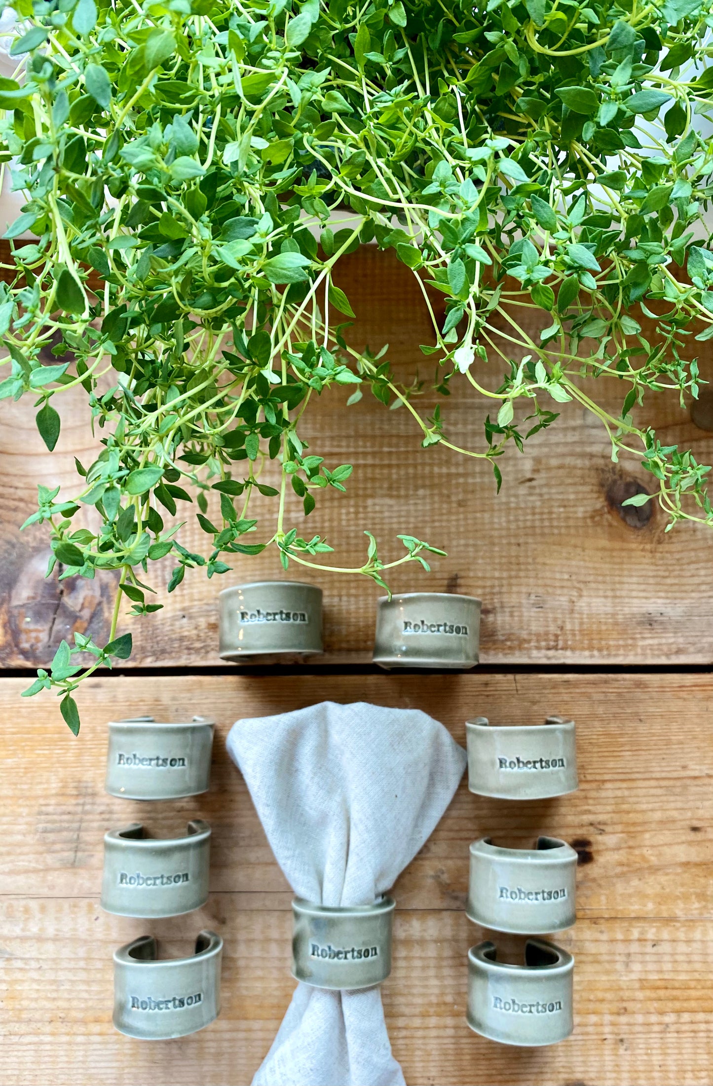 Ceramic Personalised Napkin Ring - Personalised place setting / dinner gift / wedding favour