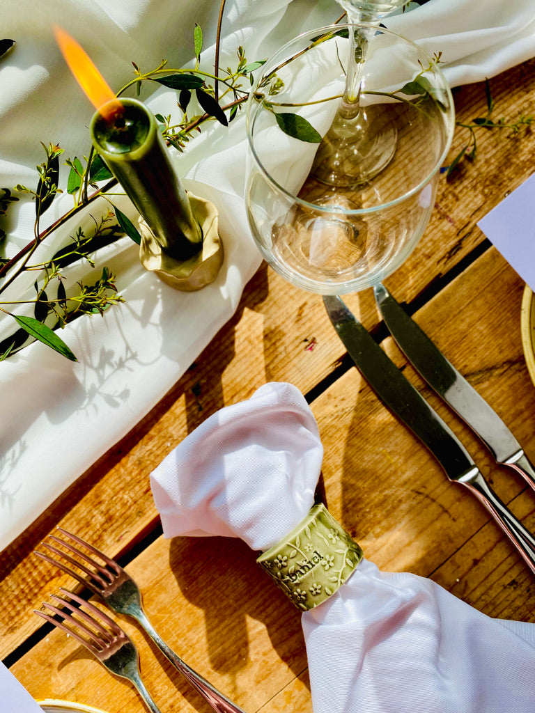 Ceramic Personalised Napkin Ring - Personalised place setting / dinner gift / wedding favour