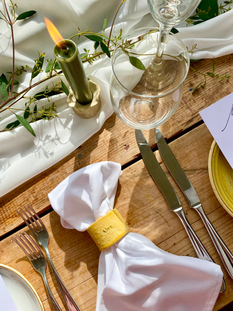 Ceramic Personalised Napkin Ring - Personalised place setting / dinner gift / wedding favour