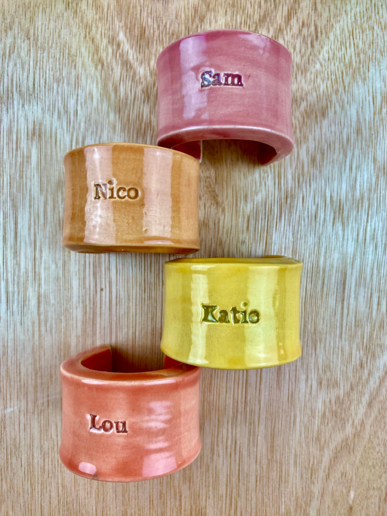 Ceramic Personalised Napkin Ring - Personalised place setting / dinner gift / wedding favour