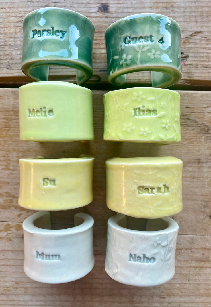 Ceramic Personalised Napkin Ring - Personalised place setting / dinner gift / wedding favour