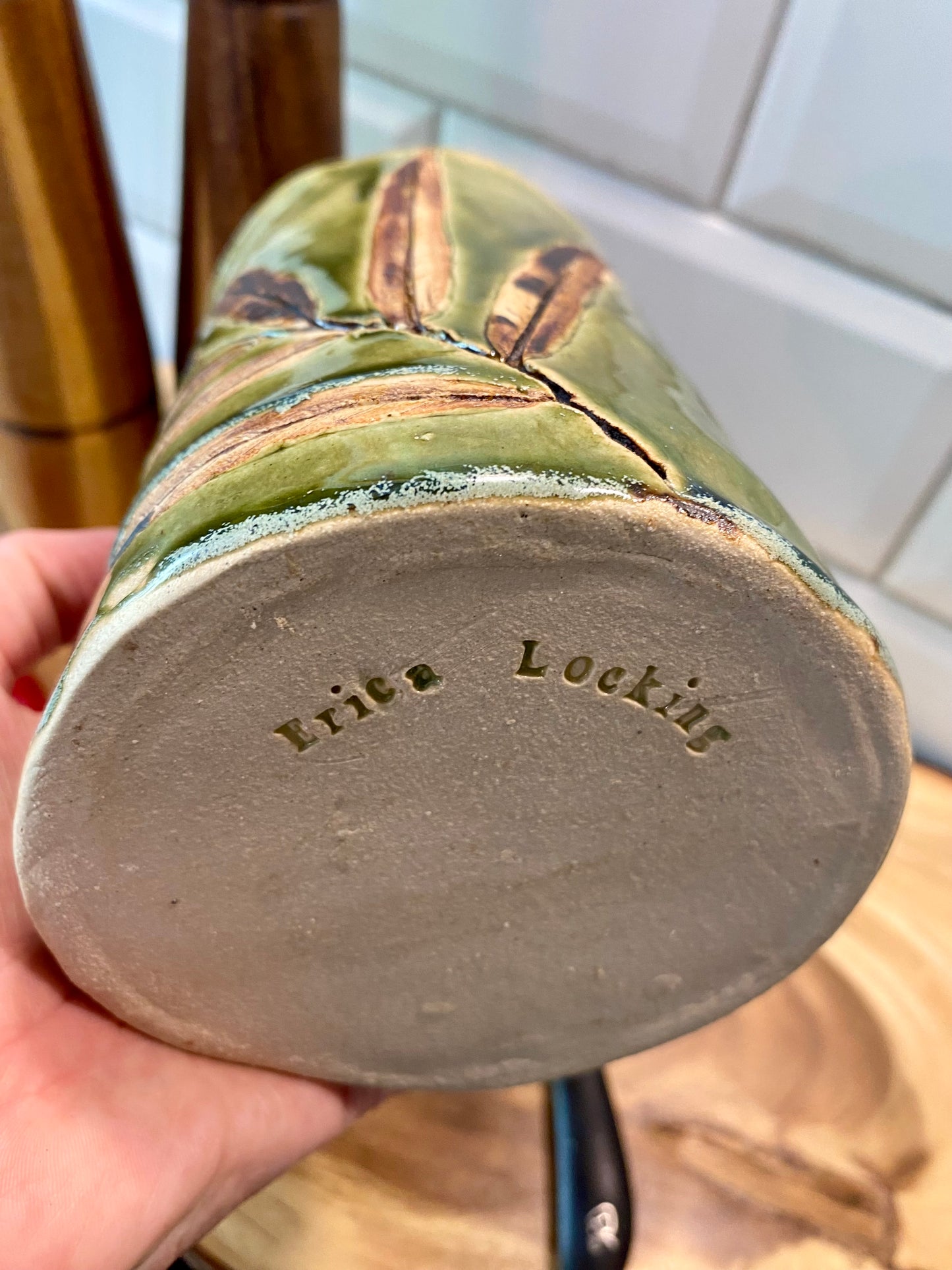 Large Ceramic leaf vase - personalised, made to order