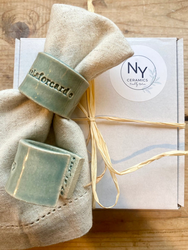 Ceramic Personalised Napkin Ring Wedding Place Setting & Wedding favour