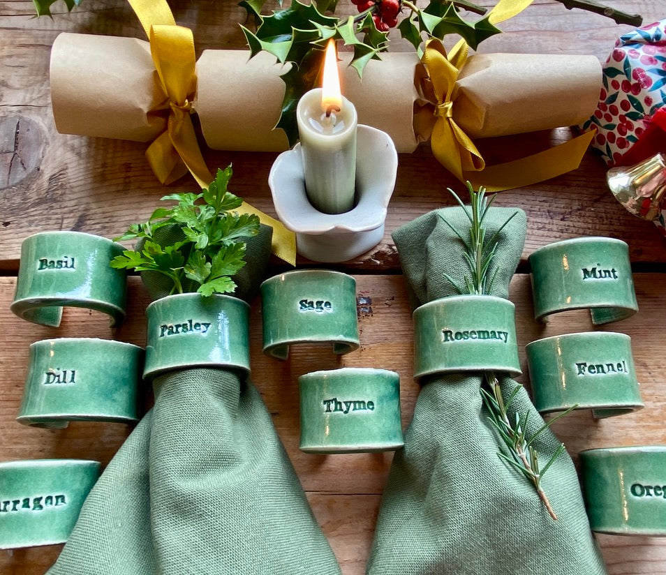 Ceramic Personalised Napkin Ring  - Personalised place setting / dinner gift  / wedding favour