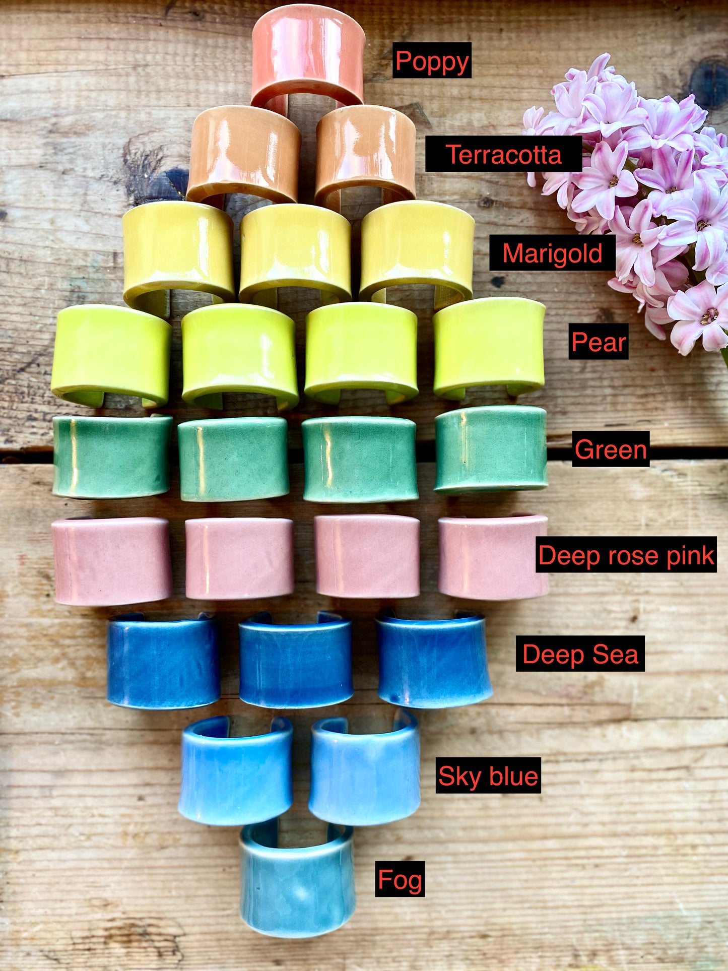 Colourful Ceramic Napkin Rings