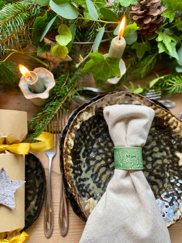 Ceramic Personalised Napkin Ring  - Personalised place setting / dinner gift  / wedding favour