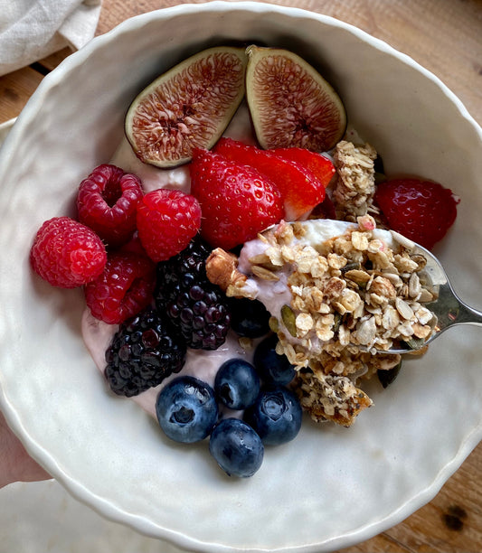 Hand-sculpted Dinner / Breakfast bowl - Satin Cream