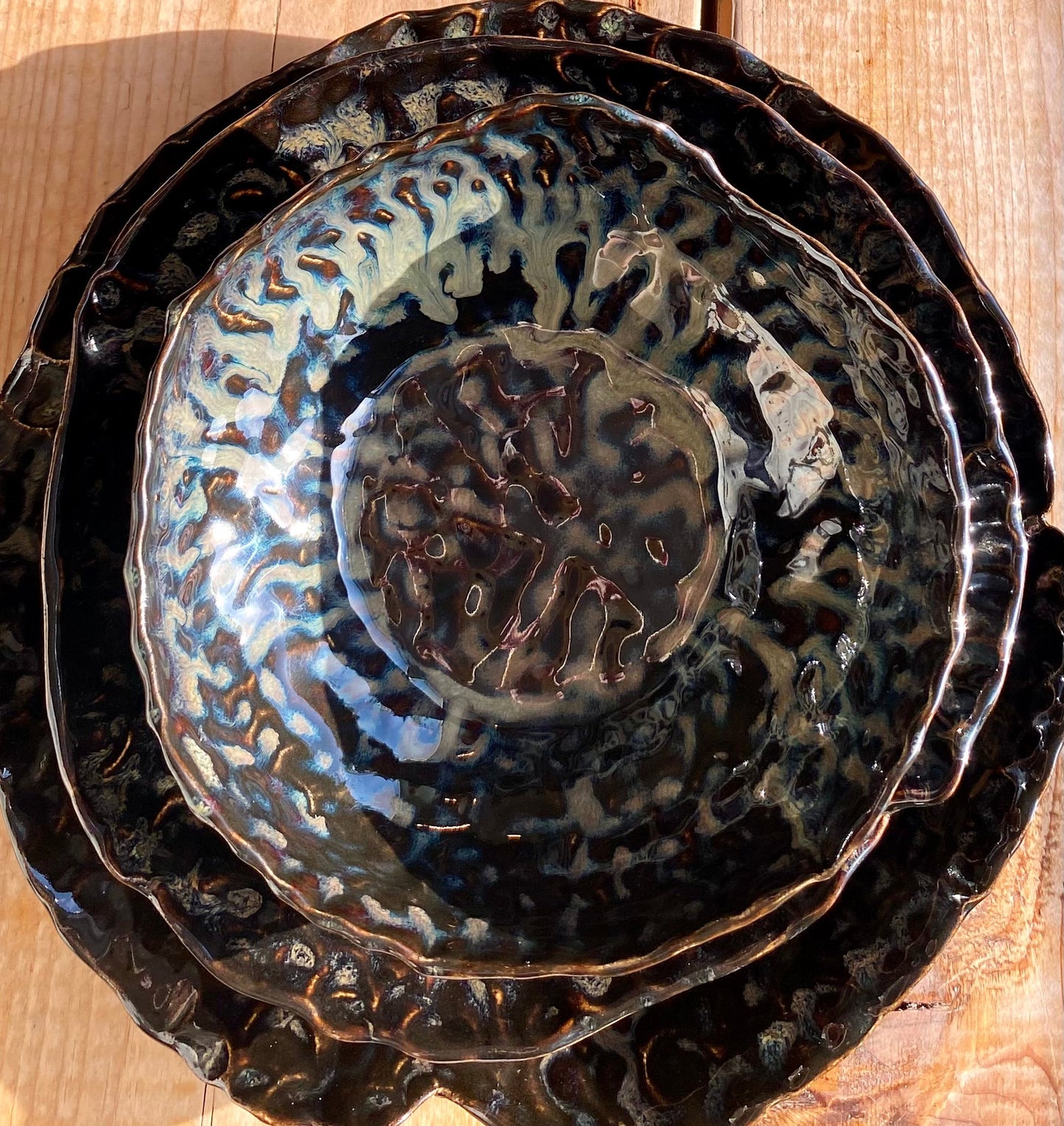 Hand-sculpted Dinner / Breakfast Bowl - Tortoiseshell