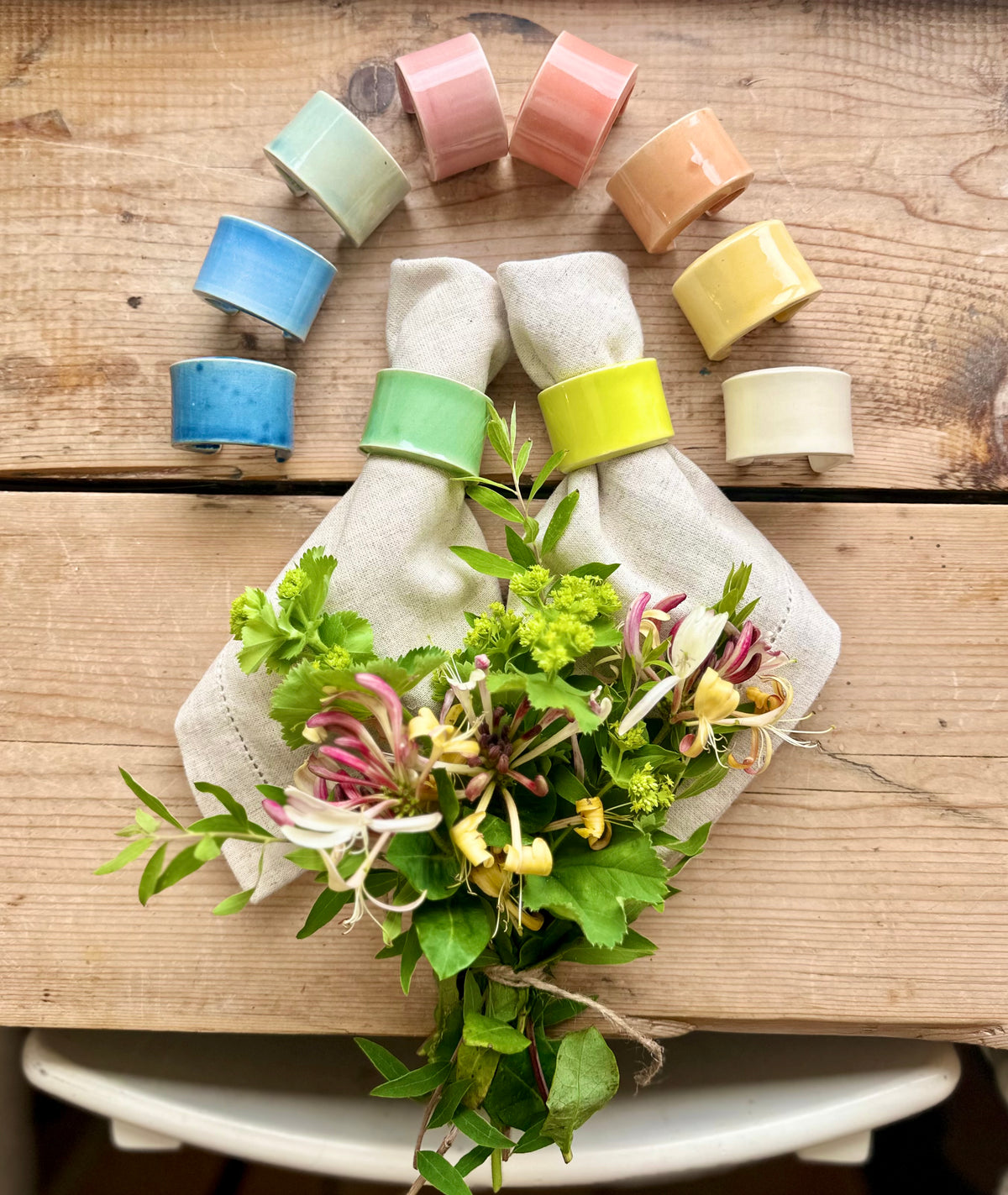 Ceramic Personalised Napkin Ring Wedding Place Setting & Wedding favour