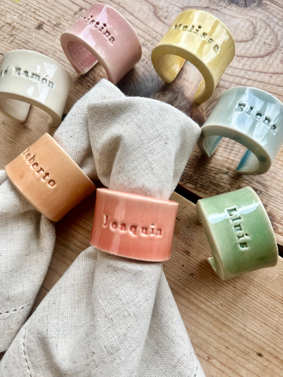 Ceramic Personalised Napkin Ring Wedding Place Setting & Wedding favour