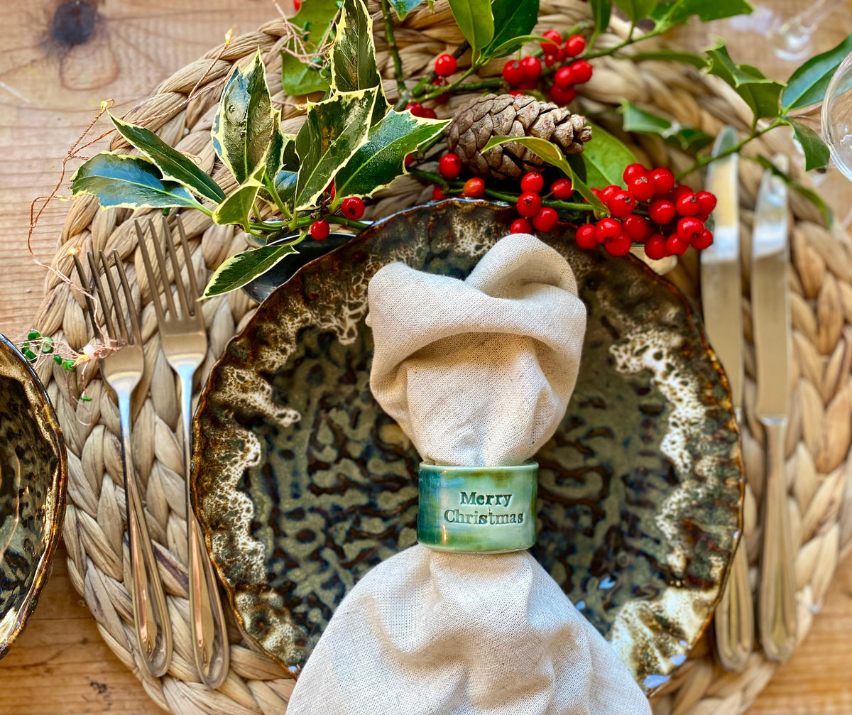 Ceramic Personalised Napkin Ring Wedding Place Setting & Wedding favour