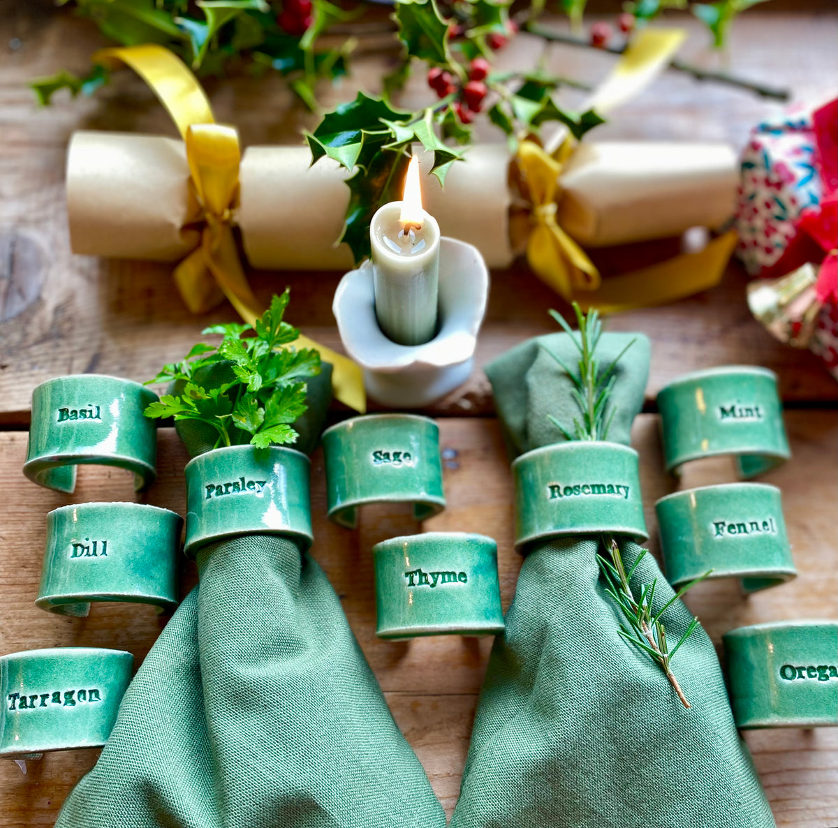 Ceramic Personalised Napkin Ring Wedding Place Setting & Wedding favour
