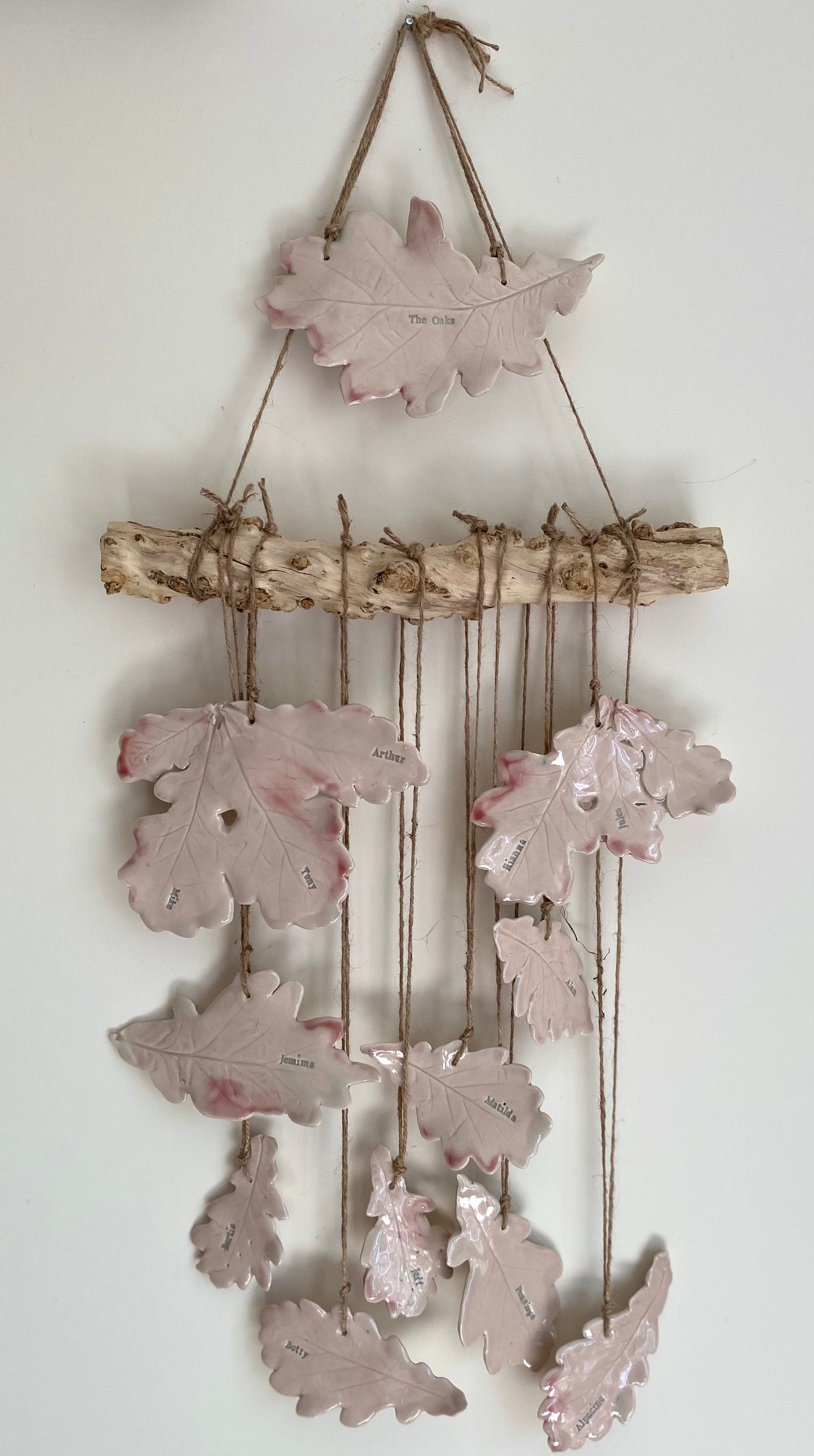 Our Family Ceramic Nature Personalised Wall Hanging - Price per leaf